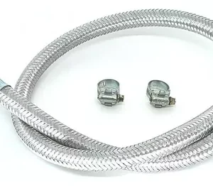 MANGUEIRA FLEXIVEL CROMADA TRACEJADA 1MT MANG/MANG