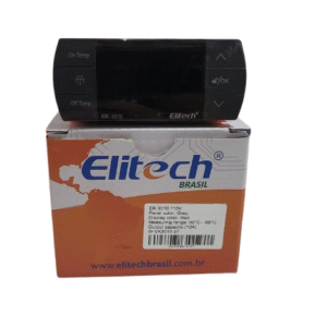CONTROLADOR DIGITAL TEMPERATURA EK-3010 110V REFRIG/AQUECIMENTO 1 RELE 1 SENSOR  CINZA ELITECH